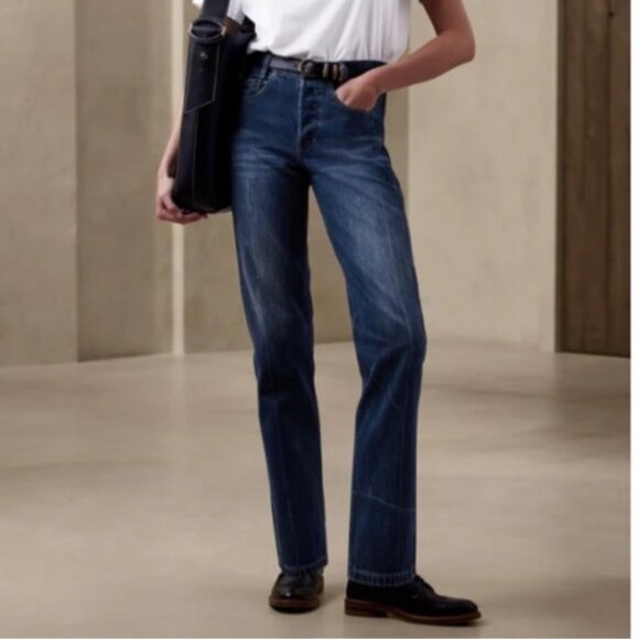 Banana Republic Womens Petite Ranger Straight Leg Jeans Button Fly size 24P - Picture 1 of 15